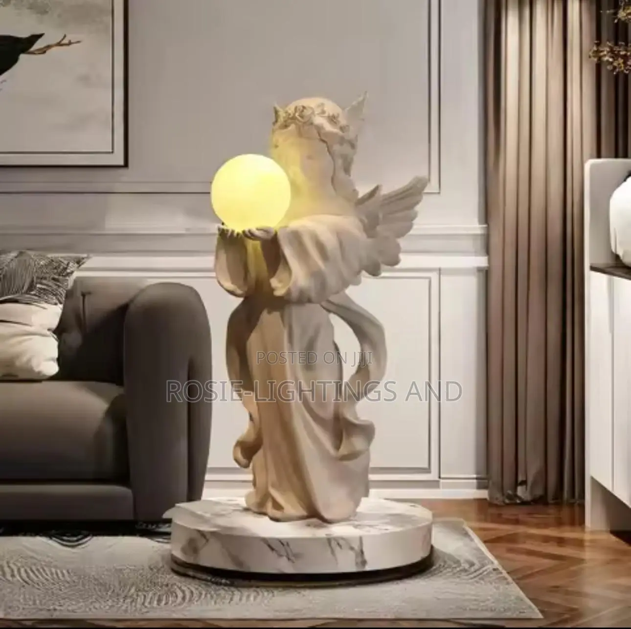 Modern Home Decor Angel Luminous Statue In White