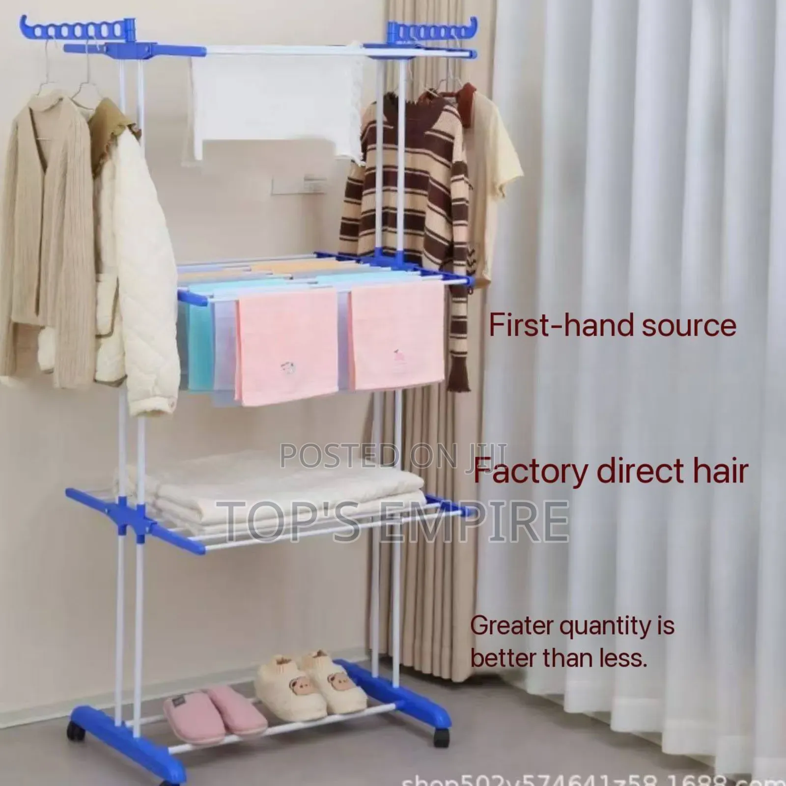 Multi-Layer Foldable Clothes Drying Rack With Wheels