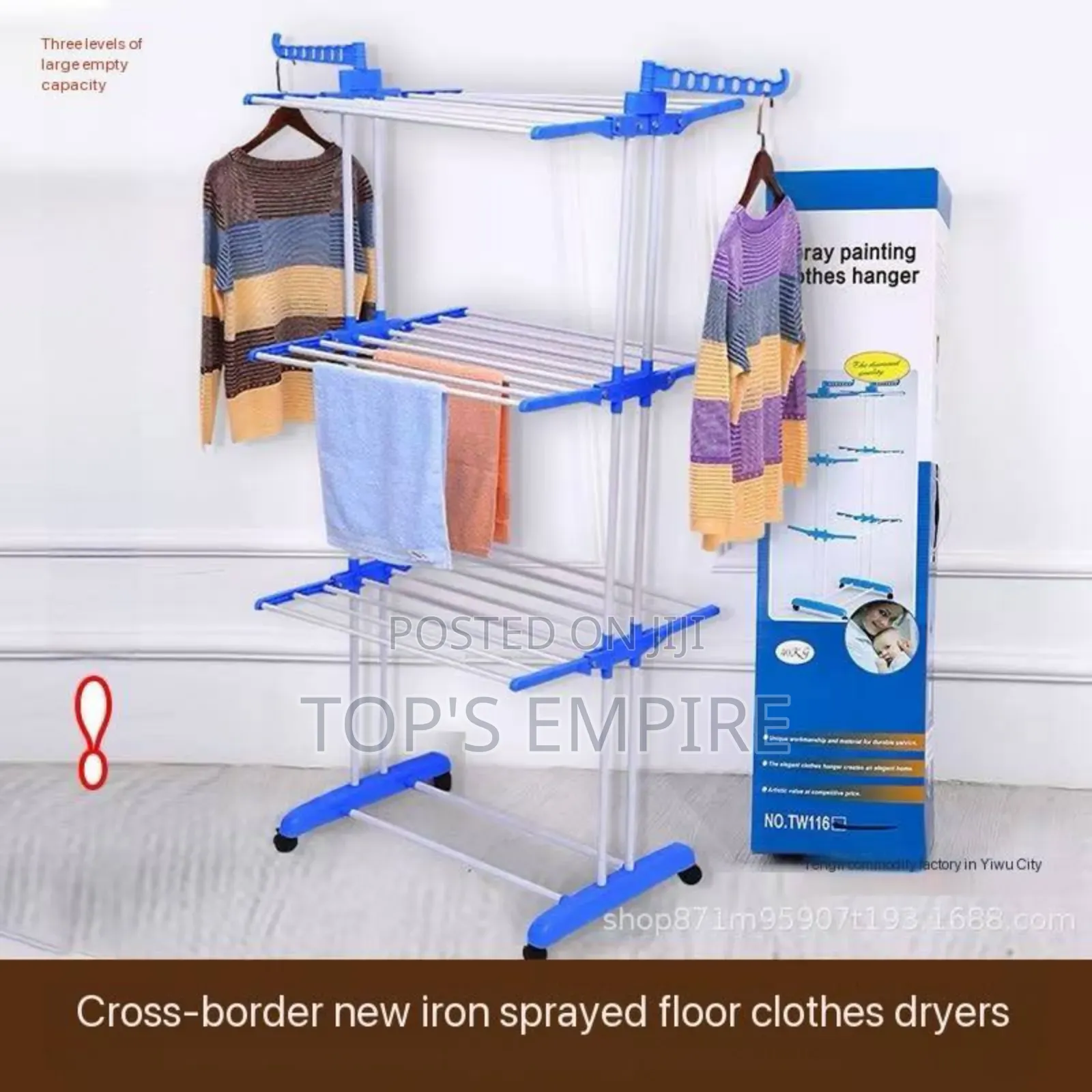Multi-Layer Foldable Clothes Drying Rack With Wheels
