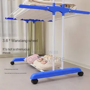 Multi-Layer Foldable Clothes Drying Rack With Wheels