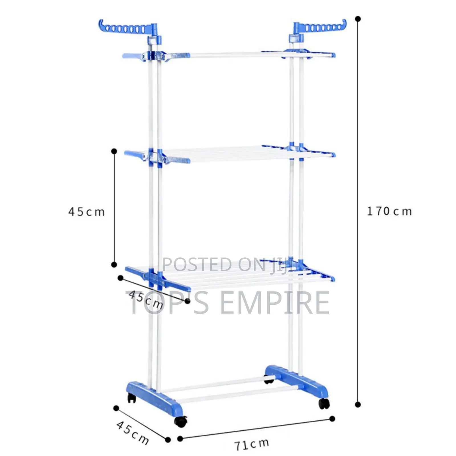 Multi-Layer Foldable Clothes Drying Rack With Wheels