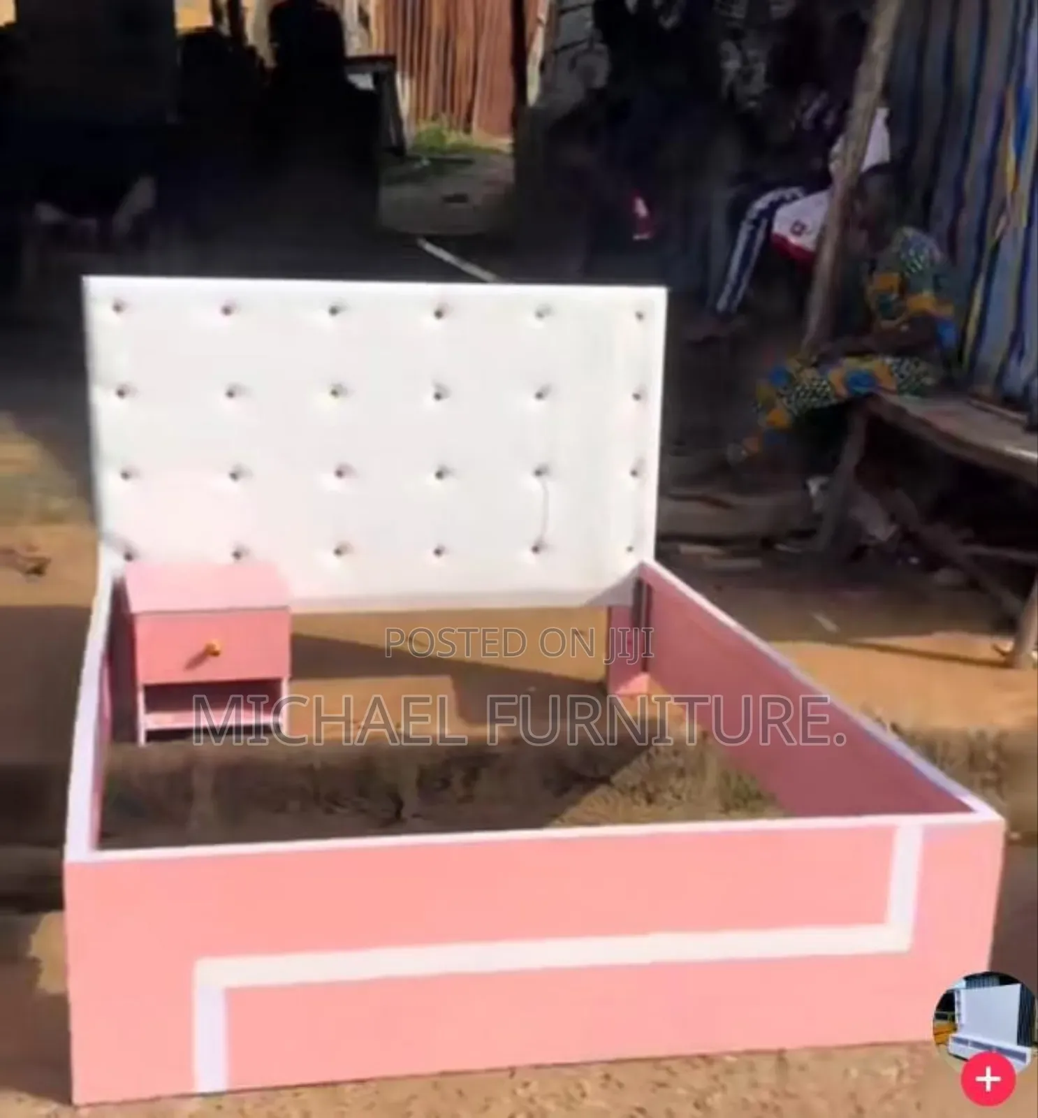 Bed Frame (Pink and White )