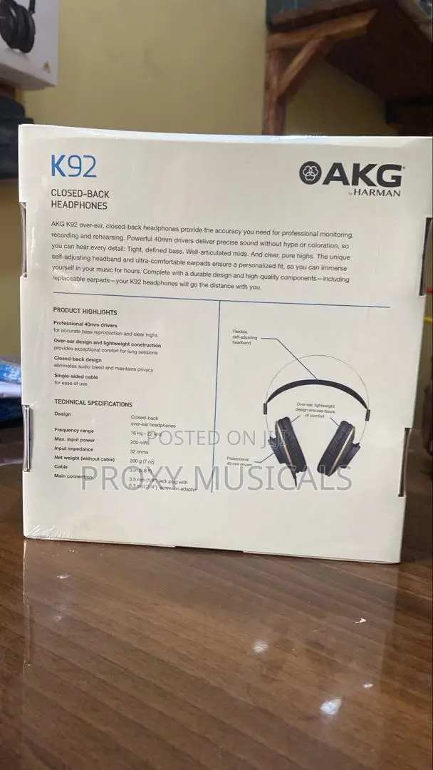 Akg K92 Closed-back Studio Headphones