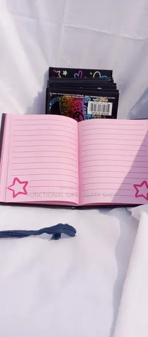 A6 Pink Lined Diaries With Star