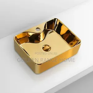 Gold Ceramic Countertop Basin