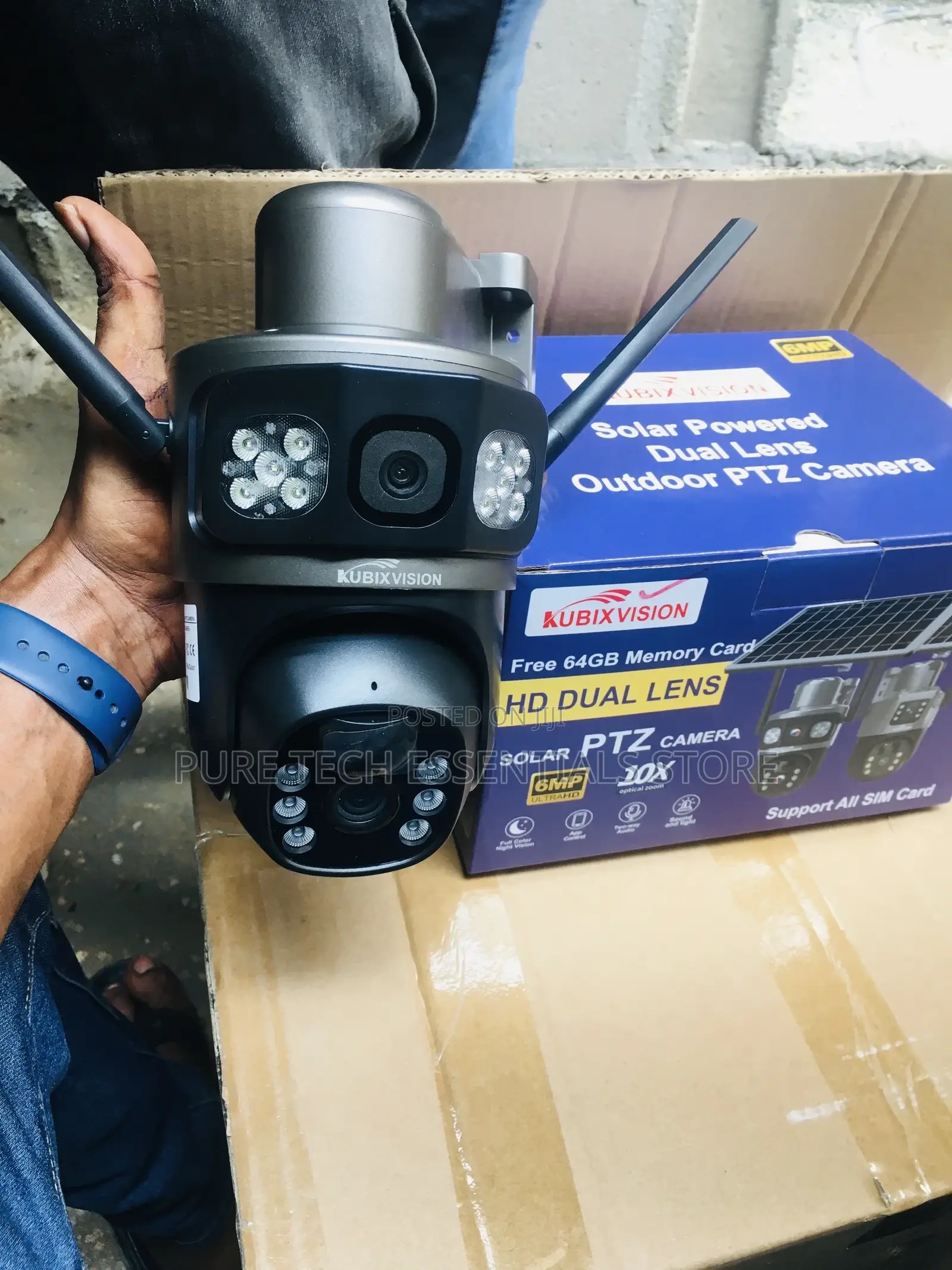 Original Solar Powered PTZ Camera Dual Lens
