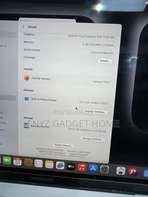 Laptop Apple MacBook Pro 2017 8GB Intel Core i5 SSD 128GB