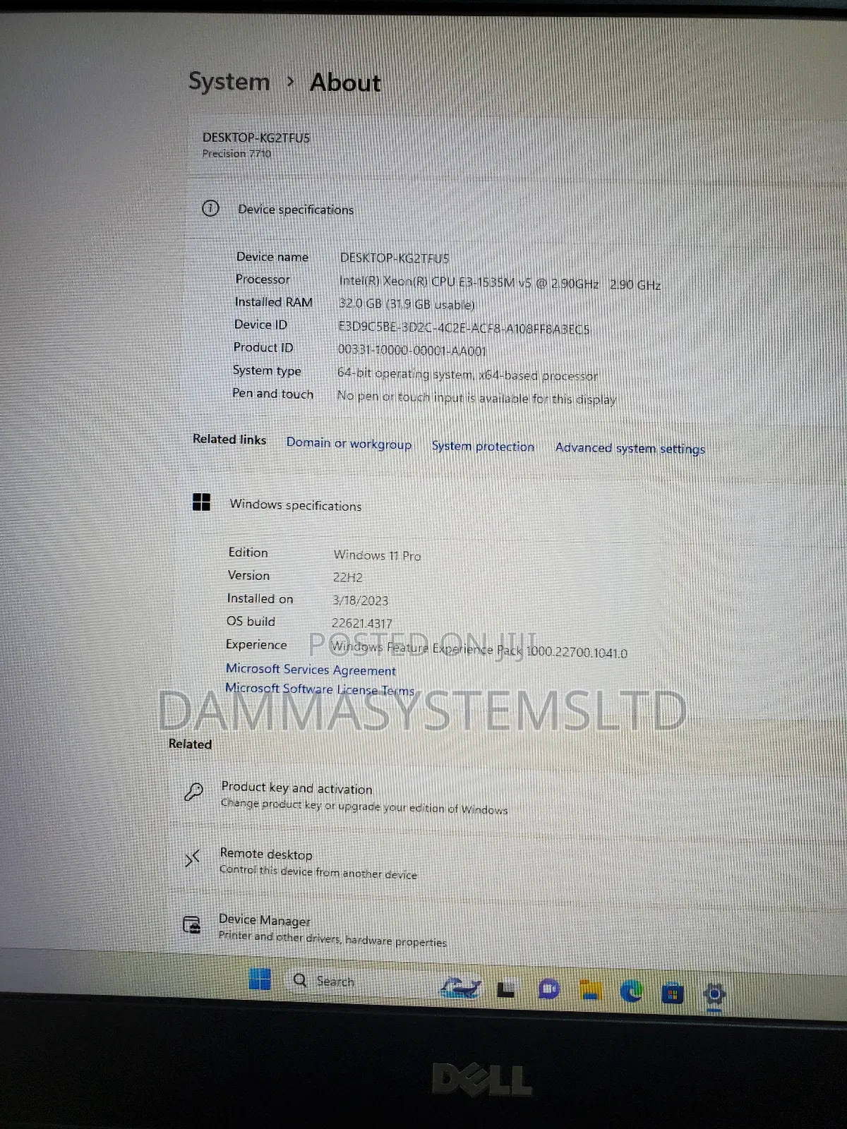 Laptop Dell Precision 7710 32GB Intel Xeon SSD 256GB