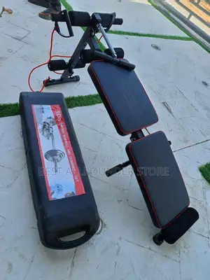 A Set of Foldable Situp Bench and 50kg Chrome Dumbbell