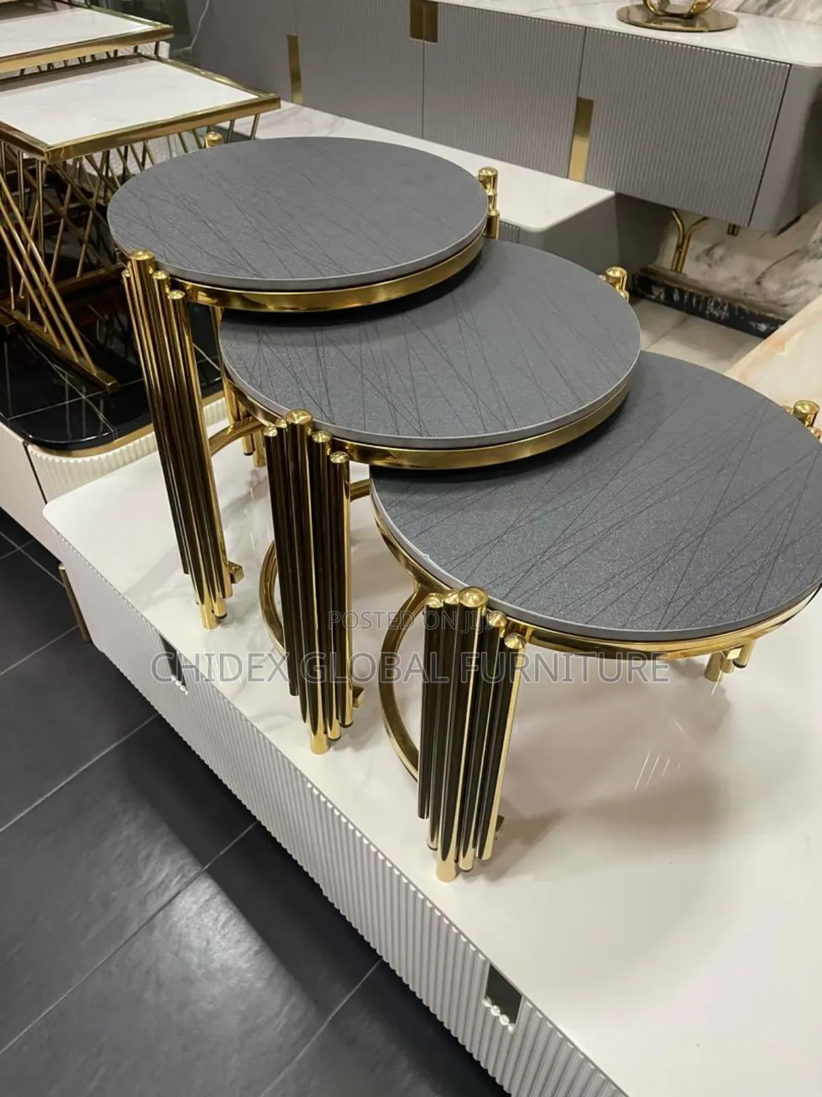 3 in 1 Marble Side Tables.