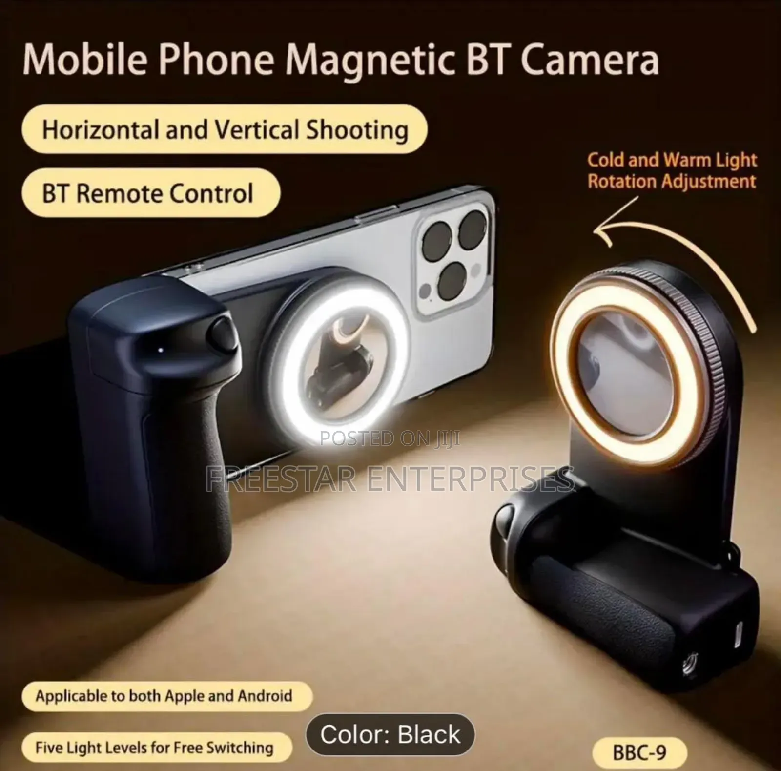 Magnetic Selfie Ring Light, Snap Grip
