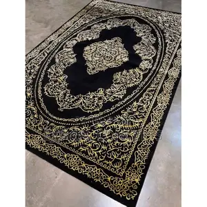 Turkish Luxury Turkish Black/Gold Contemporary Center Rug