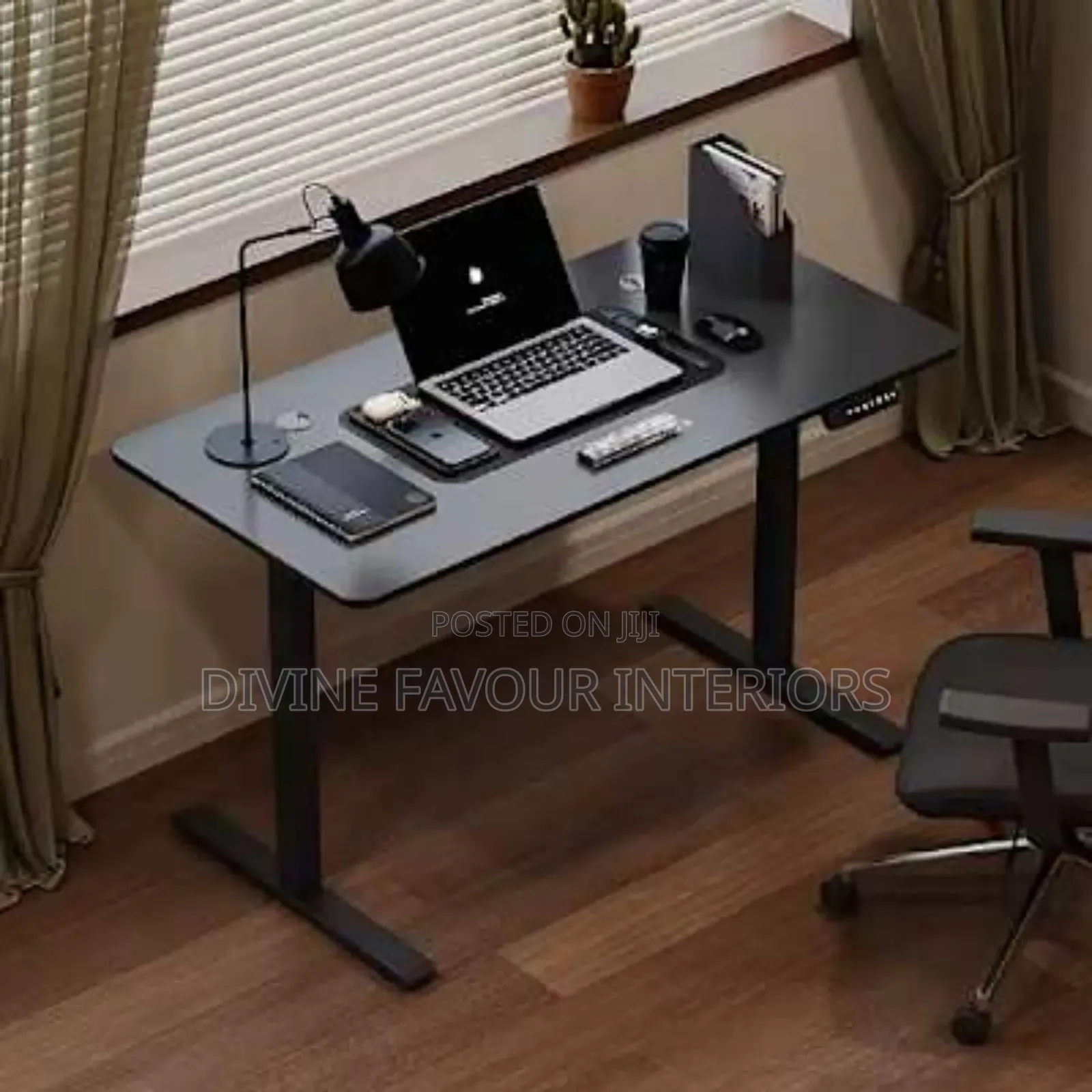 New Modern Adjustable Electric Table - 120* 60*74 - Black