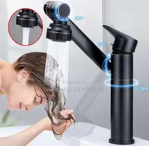 Black Basin Mixer Tap Long One