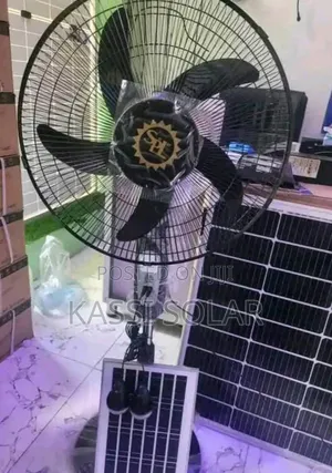 Sol Solar Standing Fans With Panel and 2 Bulbs