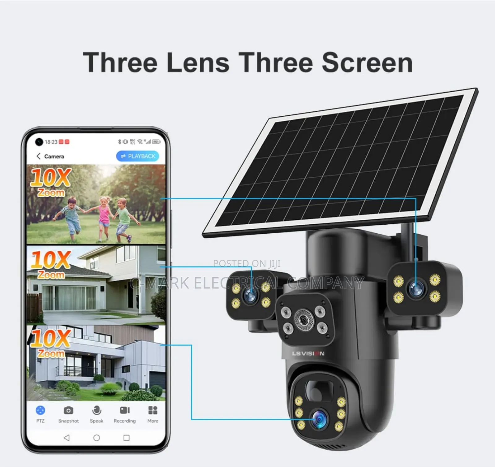 Vision 15mp Three Screen 4g Solar Camera Outdoor