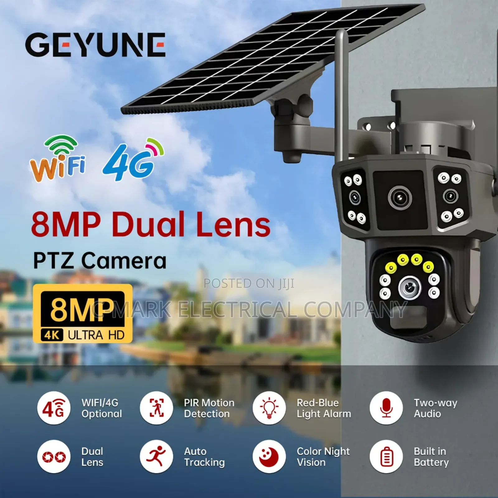  Dual Lens Outdoor Security Network Camera Solar