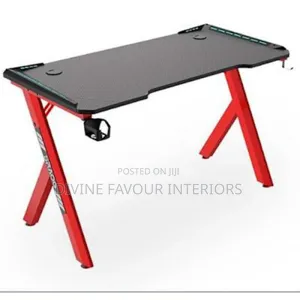 Y - Leg Computer Gaming Desk With Red Metal Legs -47''