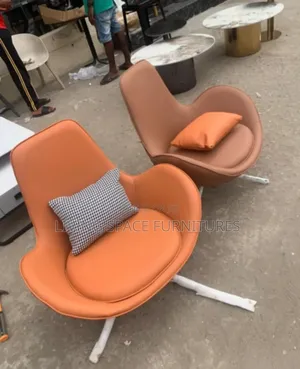 Accent Leather Chair With Pillow