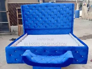 High Quality 6by6 Full Blue Paded Bed Frame