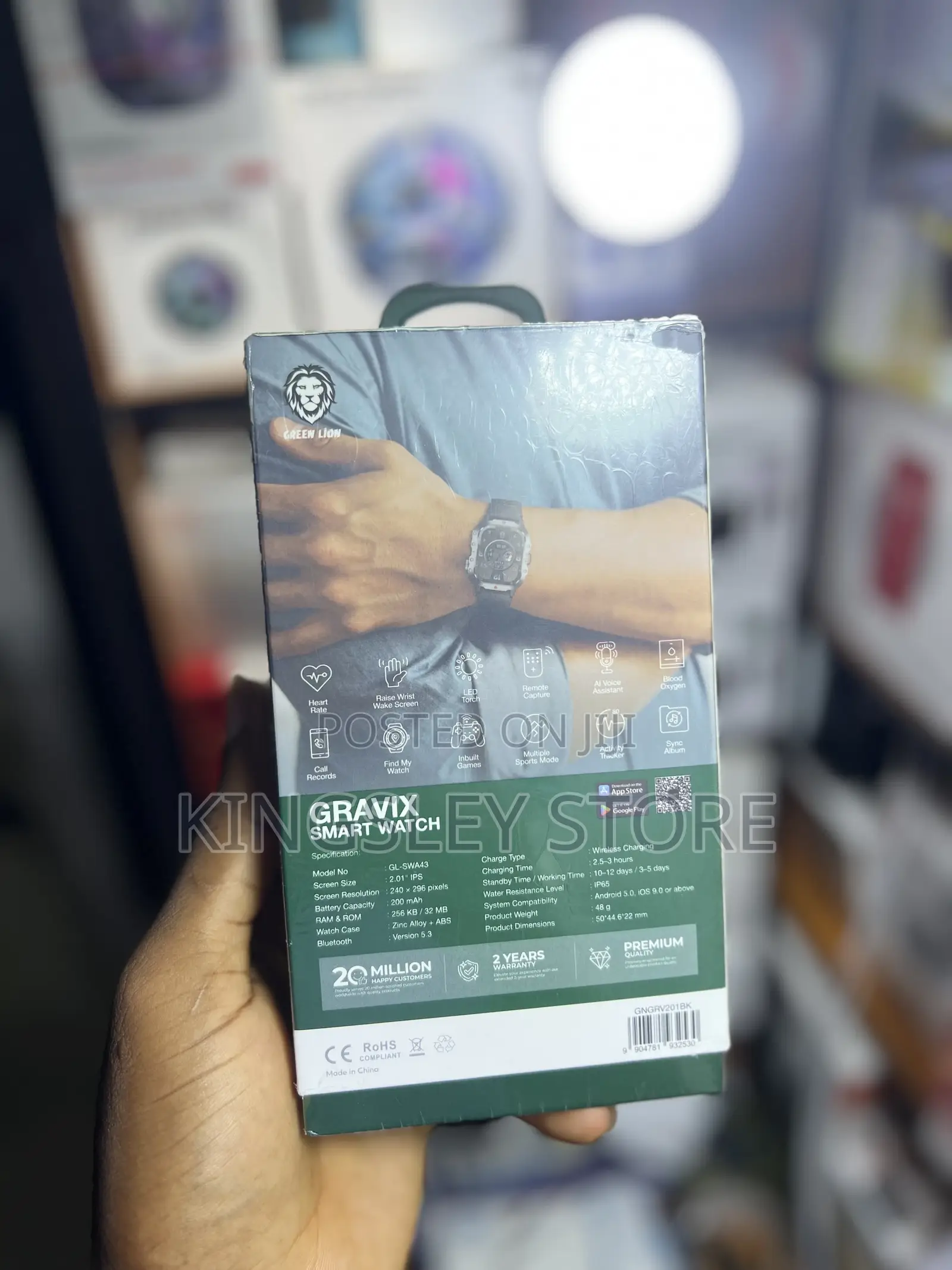 Green Lion Gravix Smart Watch - Black