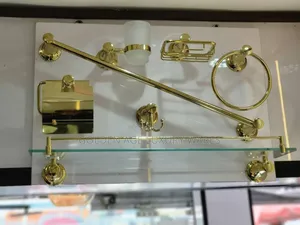 7 Set Gold Complete Bathroom Accessories