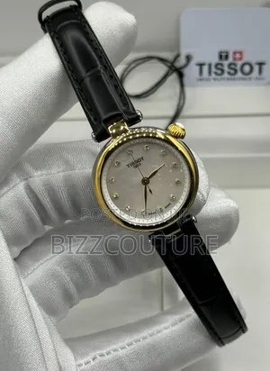 Photo - Original Tissot Woman's Black Genuine Leather Strap Watch