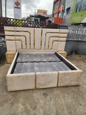 Luxury 6by6 Padded Ulphostery Bed With Side Drawers