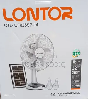 Lontor 14 Inch Solar Rechargeable Fan CTL-Cf025sp-12