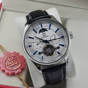 "Men's Luxury Watch: Omega-Style Automatic Mechanical"