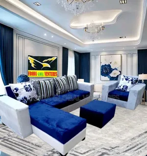Quality Couch of L-Shape Sofa, Single and Puffy Table. Abj2