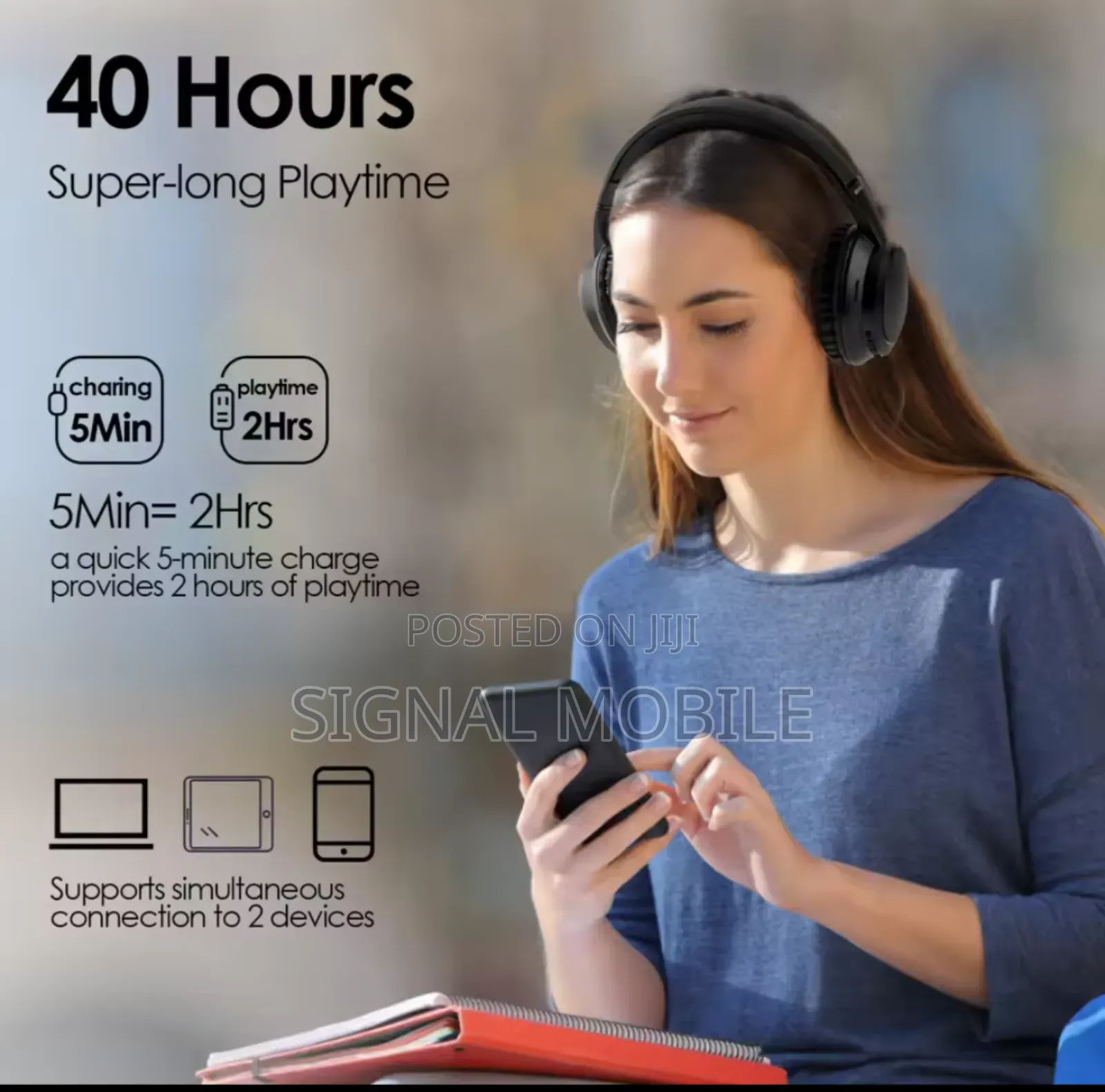 Foldable Bluetooth 5.4 Wireless Headset 3eq Mode