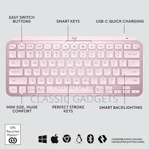 Logitech Mxkeys Mini Minimalistwireless Illuminated Keyboard