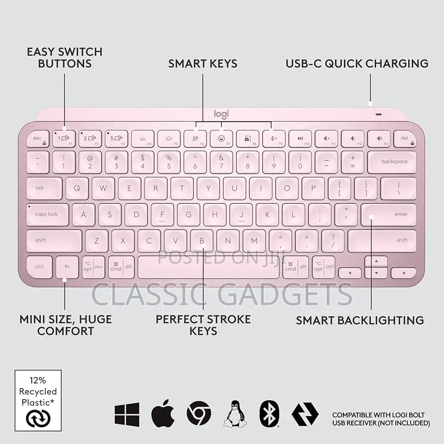 Logitech Mxkeys Mini Minimalistwireless Illuminated Keyboard