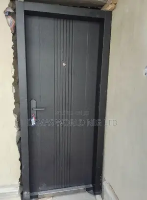 Black Steel Door With Complete Accessories