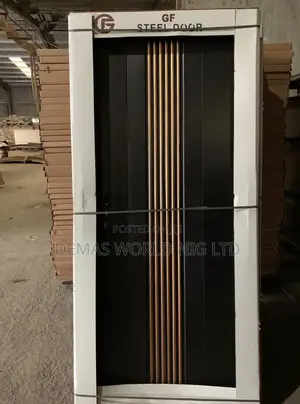 Steel Door With Orange Design