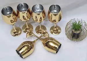 Gold Electroplated Wine Glass - 6 Pieces Pack