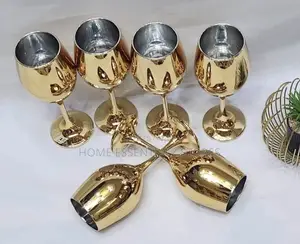 Gold Electroplated Wine Glass - 6 Pieces Pack