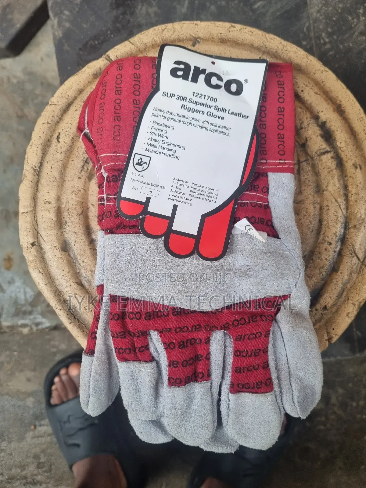 Arco Lined Tough Leather Rigger Combination Hand Glove