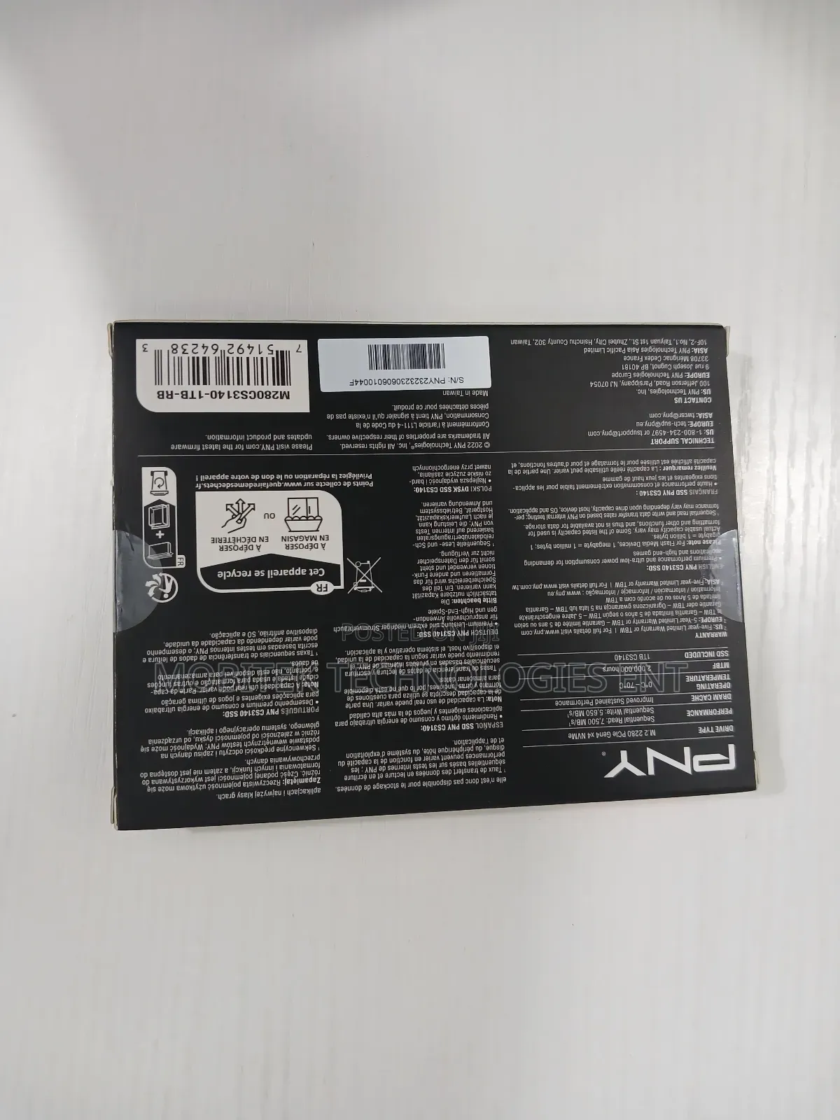 1tb Pny Ssd Nvme M.2 Pcie 4.0 Gen4 X4 Solid Laptop Drive