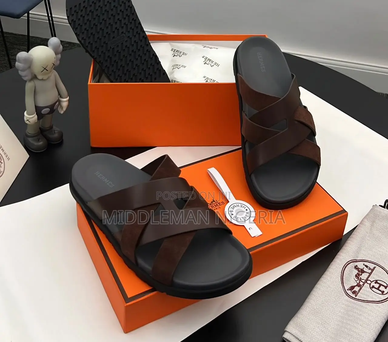 Hermes Leather Slippers