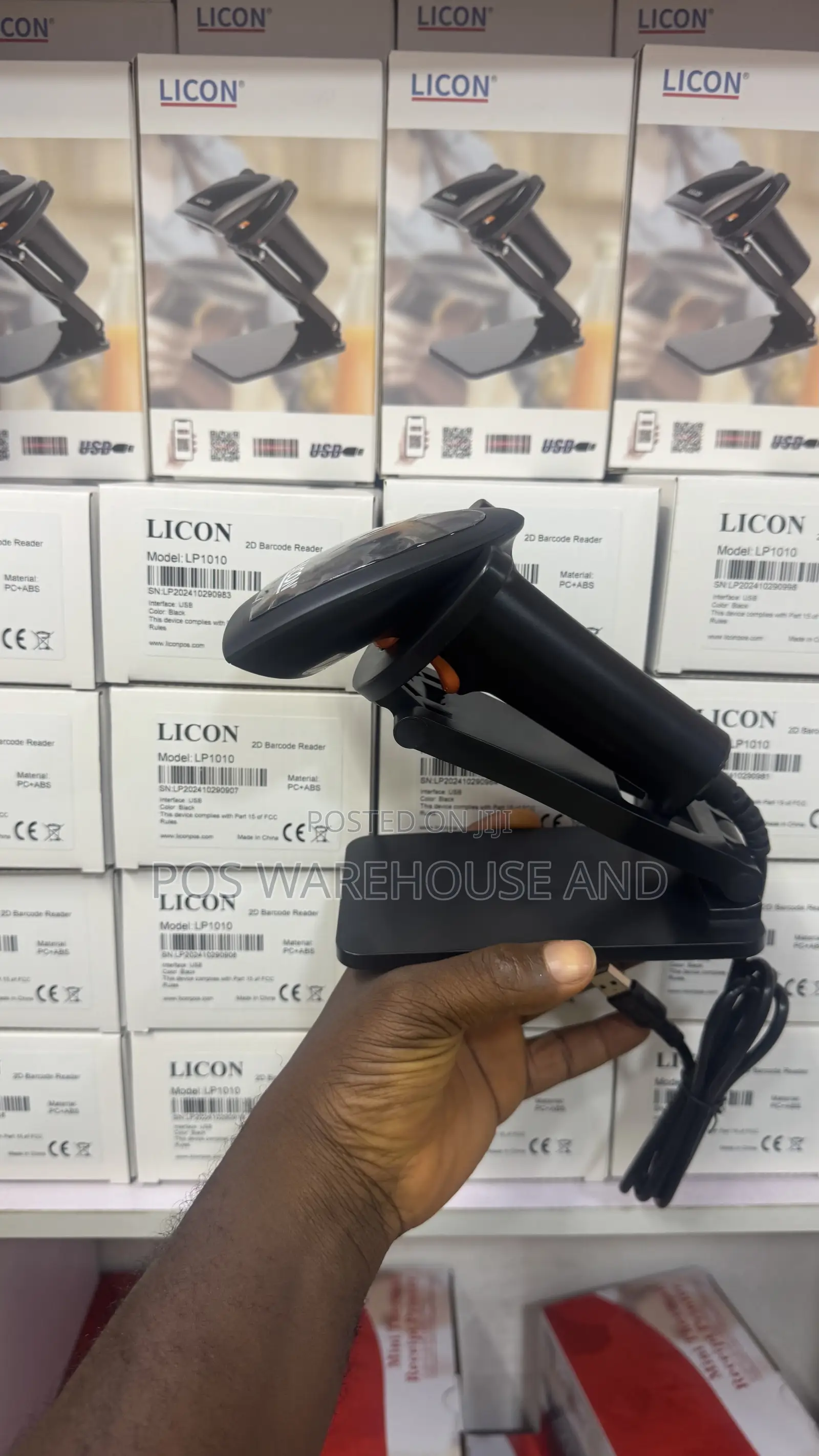 Licon Wired Barcode Scanner Handheld With Stand