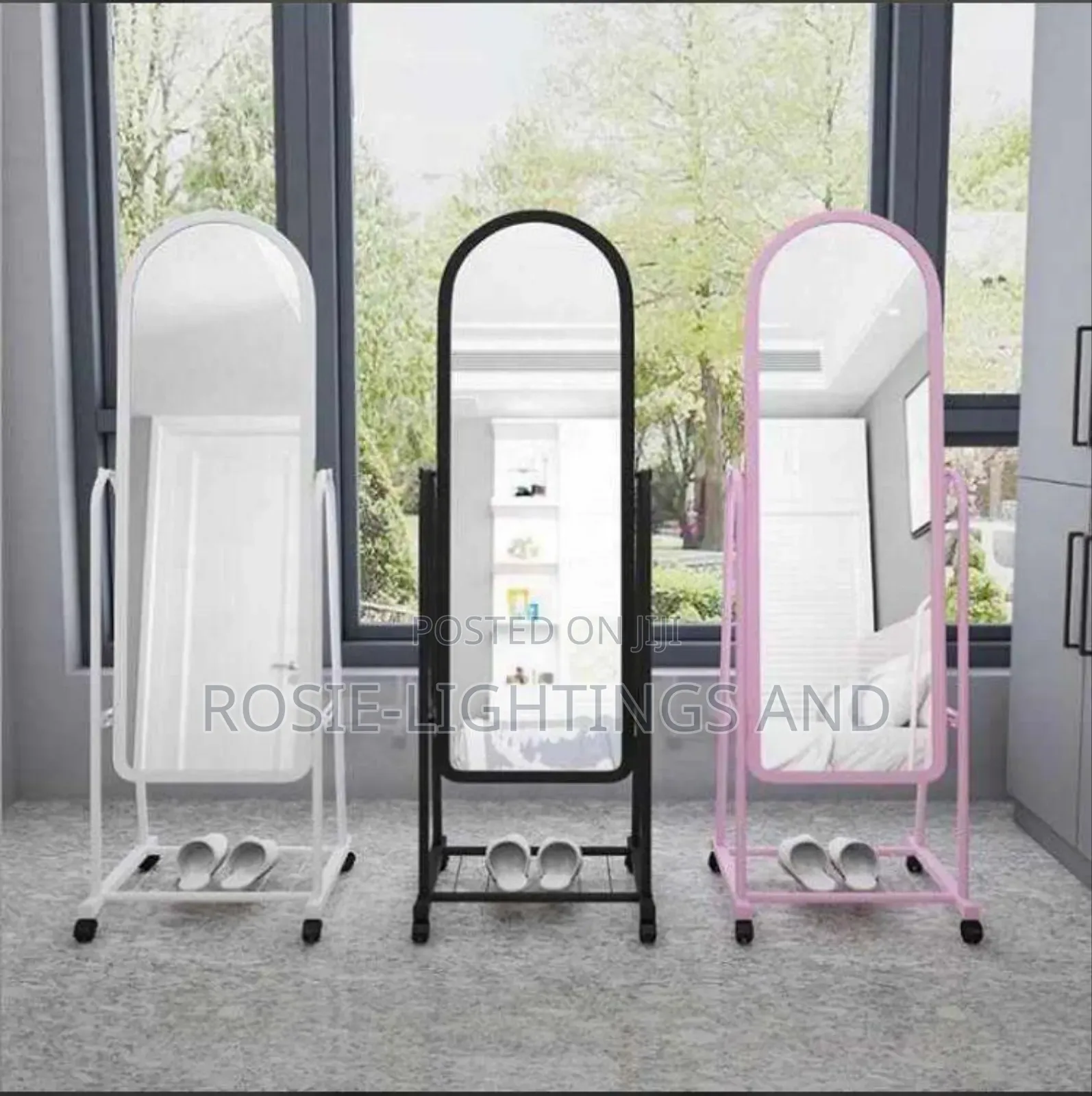 Beautypeak Arched Framed Standing Mirror