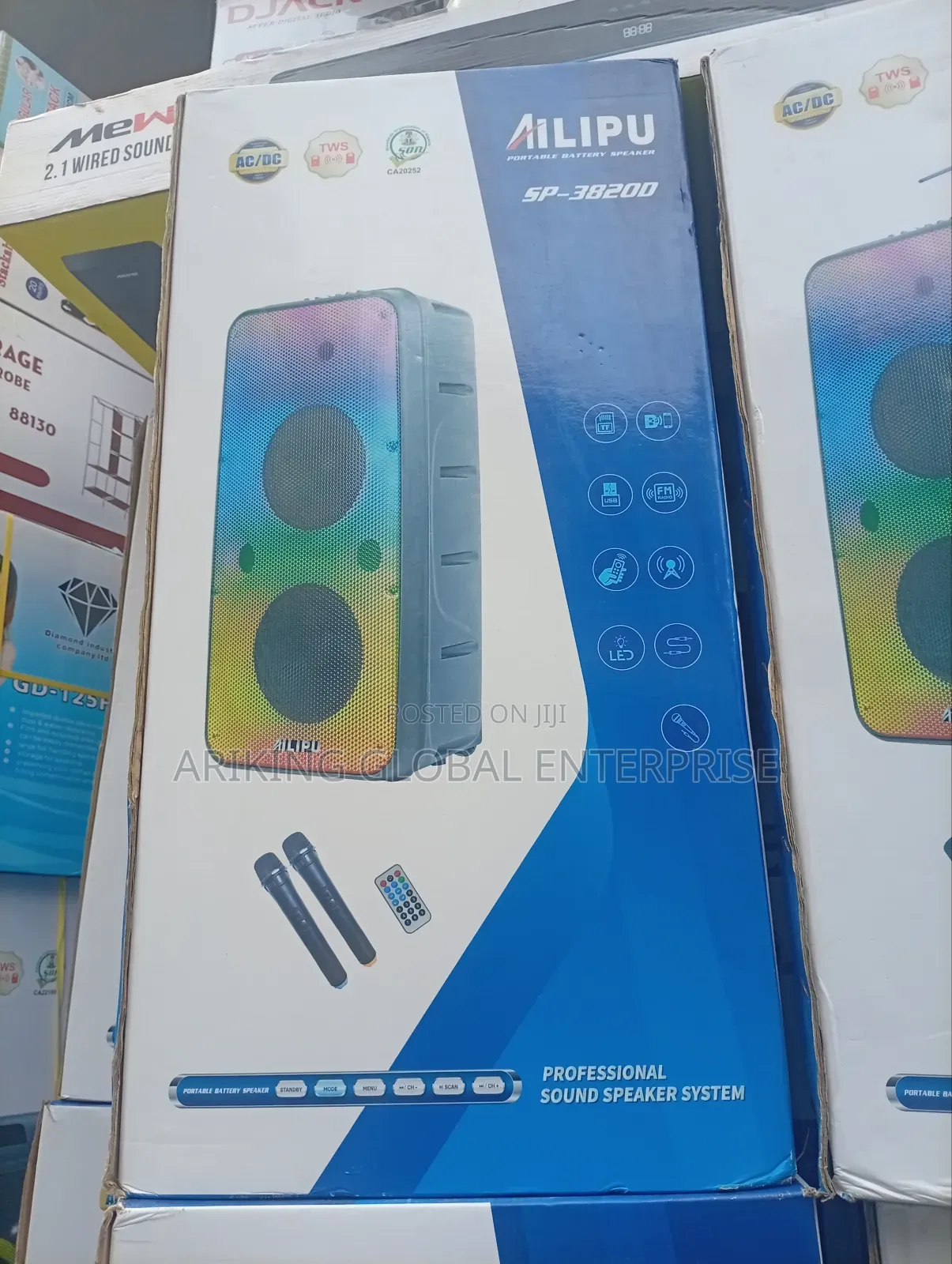 Rechargeable Public Address System, Bluetooth 2 Mic