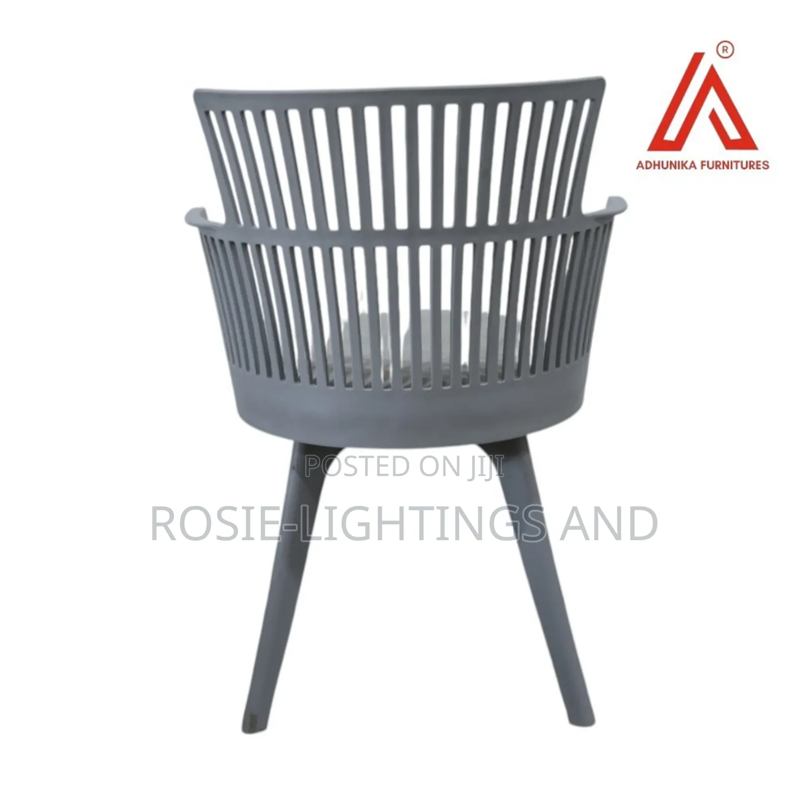 Modern Plastic Armchair With Cushion -Gray