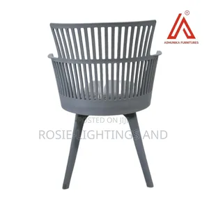 Modern Plastic Armchair With Cushion -Gray