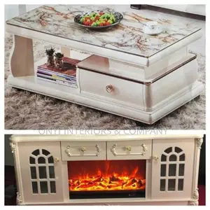 Lovely Home Centre Table and Tv Console With Fireplace