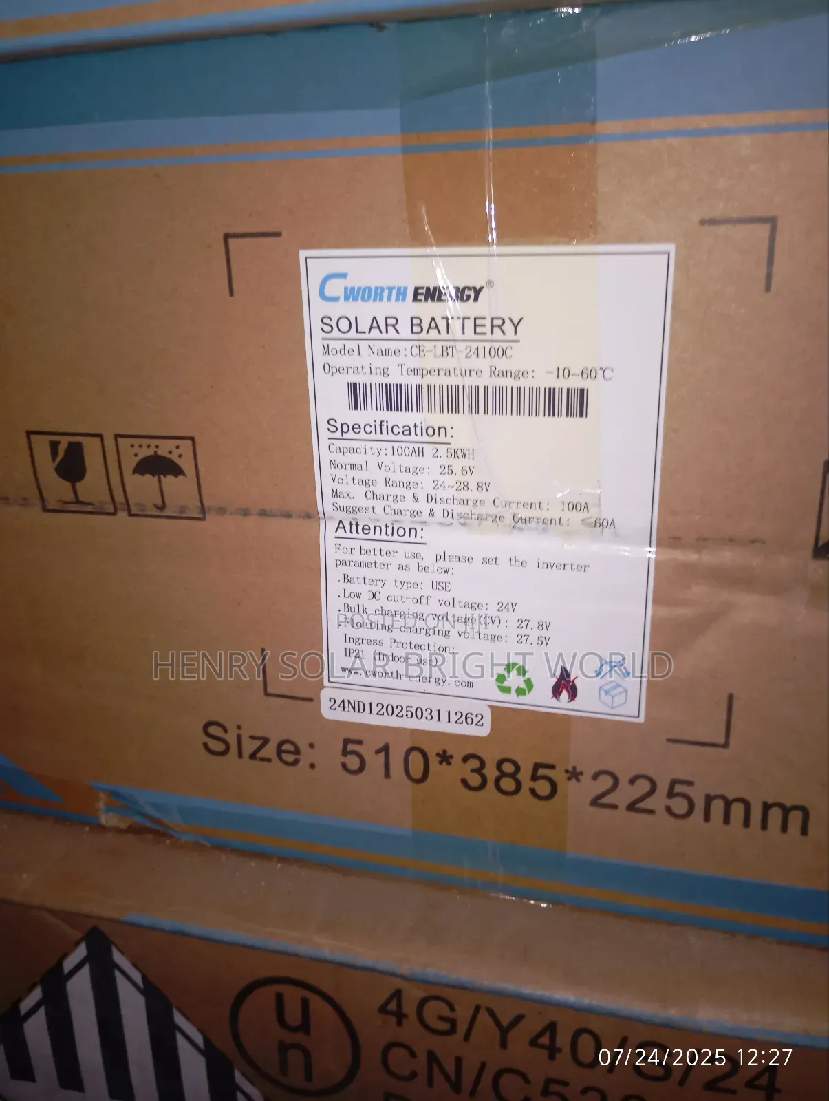 Cworth 2.5kwh 24v Lithium Battery