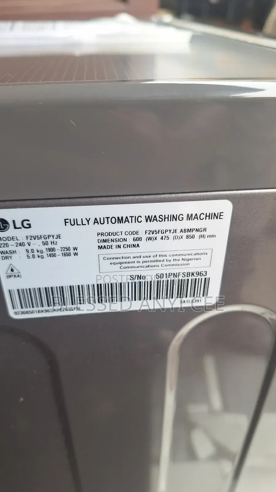 New Lg Inverter (9/5) Wash and Dryer Automatic Front Loader