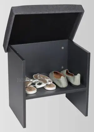 Makeup Vanity Stool With Storage - 2 Tier Shoe Bench